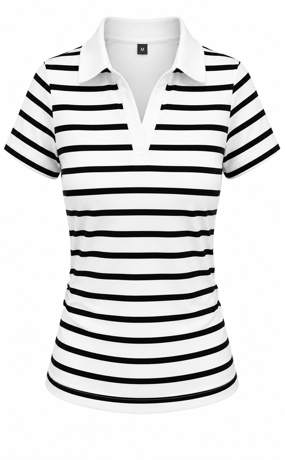 Women's Solid Color Polo Collar Short Sleeve Casual- T-Shirt