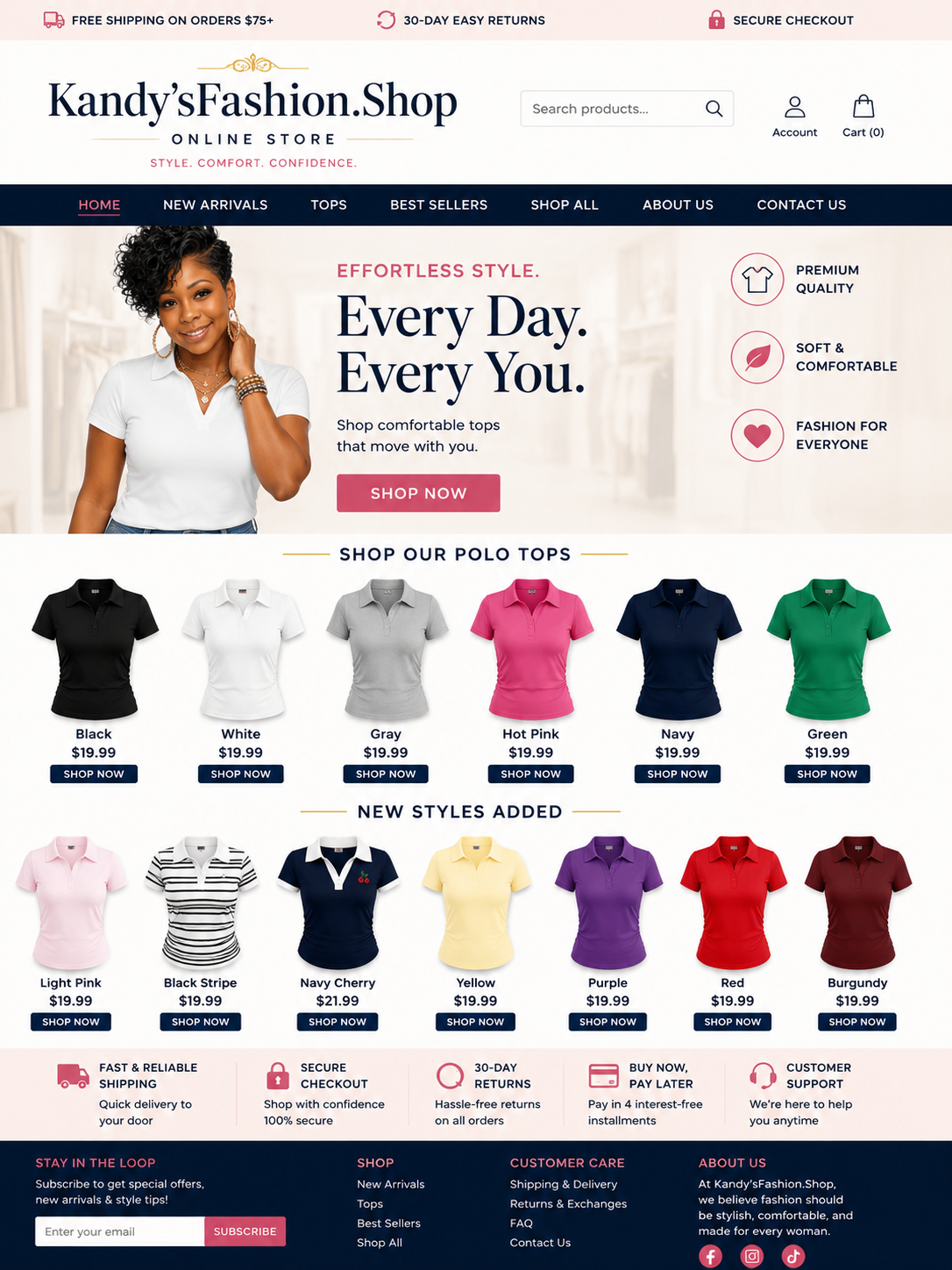 Women's Solid Color Polo Collar Short Sleeve Casual- T-Shirt