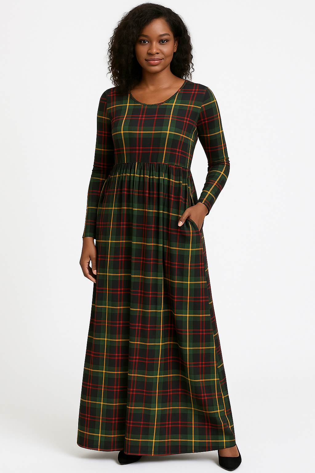 Women's Long Sleeve Loose Plain Maxi Dresses Casual Long Dresses with Pockets