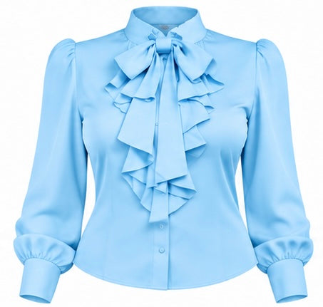 Women's Elegant Long Sleeve Blouse, Wine Red With Tie Collar, Ruffle And Bow Details, Regular Fit Top, Suitable For Work, Spring, Church