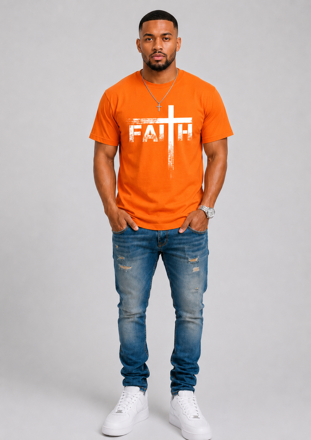 Christian T-Shirts-Faith & Cross Christian T-Shirts -Faith T-Shirt 100% Heavy Cotton T Shirts