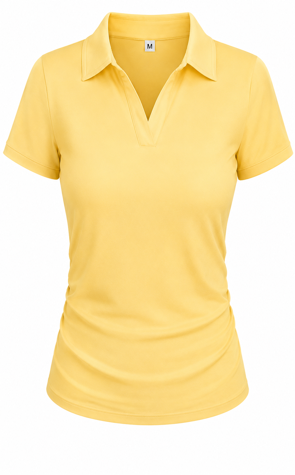 Women's Solid Color Polo Collar Short Sleeve Casual-  T-Shirt
