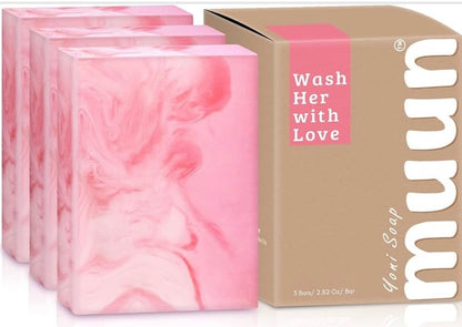 Muun Yoni Feminine Cleansing Soap Bars – 3-Pack (Rose Scent)

Experience gentle, refreshing feminine care with Muun Yoni Soap Bars. Formulated with probiotics and natural ingredients, these moisturizing soap bars are designed to support pH balance, gen