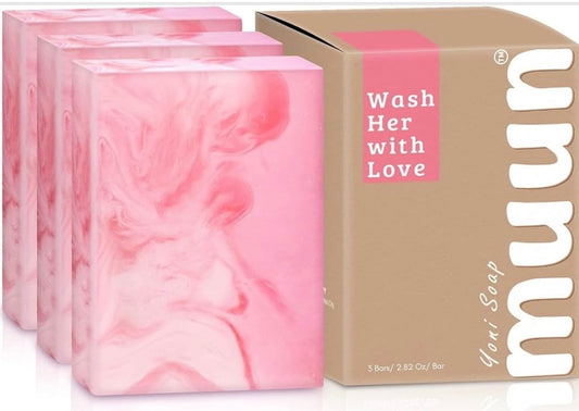 Muun Yoni Feminine Cleansing Soap Bars – 3-Pack (Rose Scent)

Experience gentle, refreshing feminine care with Muun Yoni Soap Bars. Formulated with probiotics and natural ingredients, these moisturizing soap bars are designed to support pH balance, gen