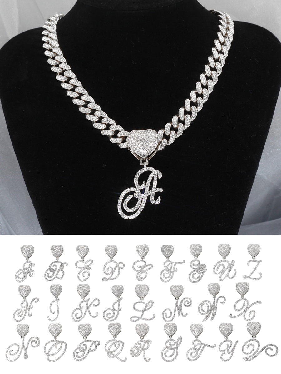 Silver and Gold Necklace with any Alphabet Letter of Choice