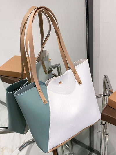 New Fashion Color Block Tote Bag