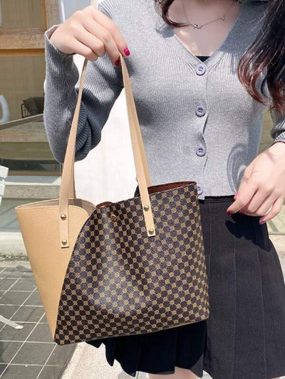 New Fashion Color Block Tote Bag