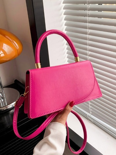 Fashionable Flap Closure Handbag With Adjustable Shoulder Strap