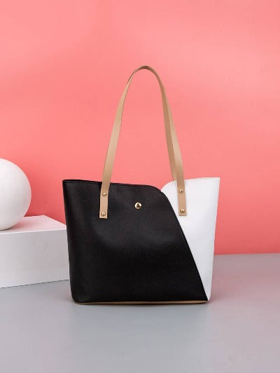 New Fashion Color Block Tote Bag