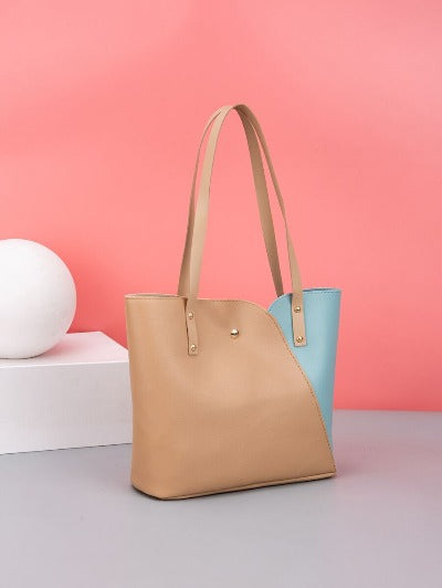 New Fashion Color Block Tote Bag