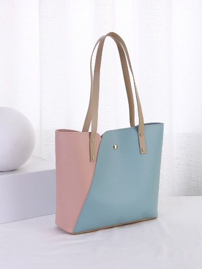 New Fashion Color Block Tote Bag