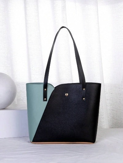 New Fashion Color Block Tote Bag