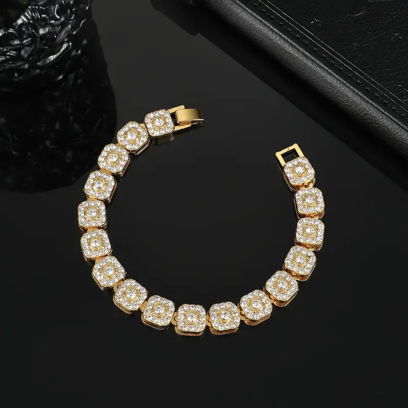 1pc Iced Out Shiny Rhinestone Bracelet