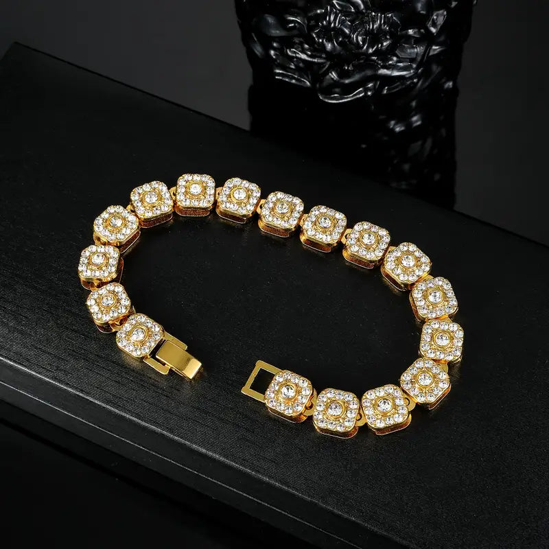 1pc Iced Out Shiny Rhinestone Bracelet