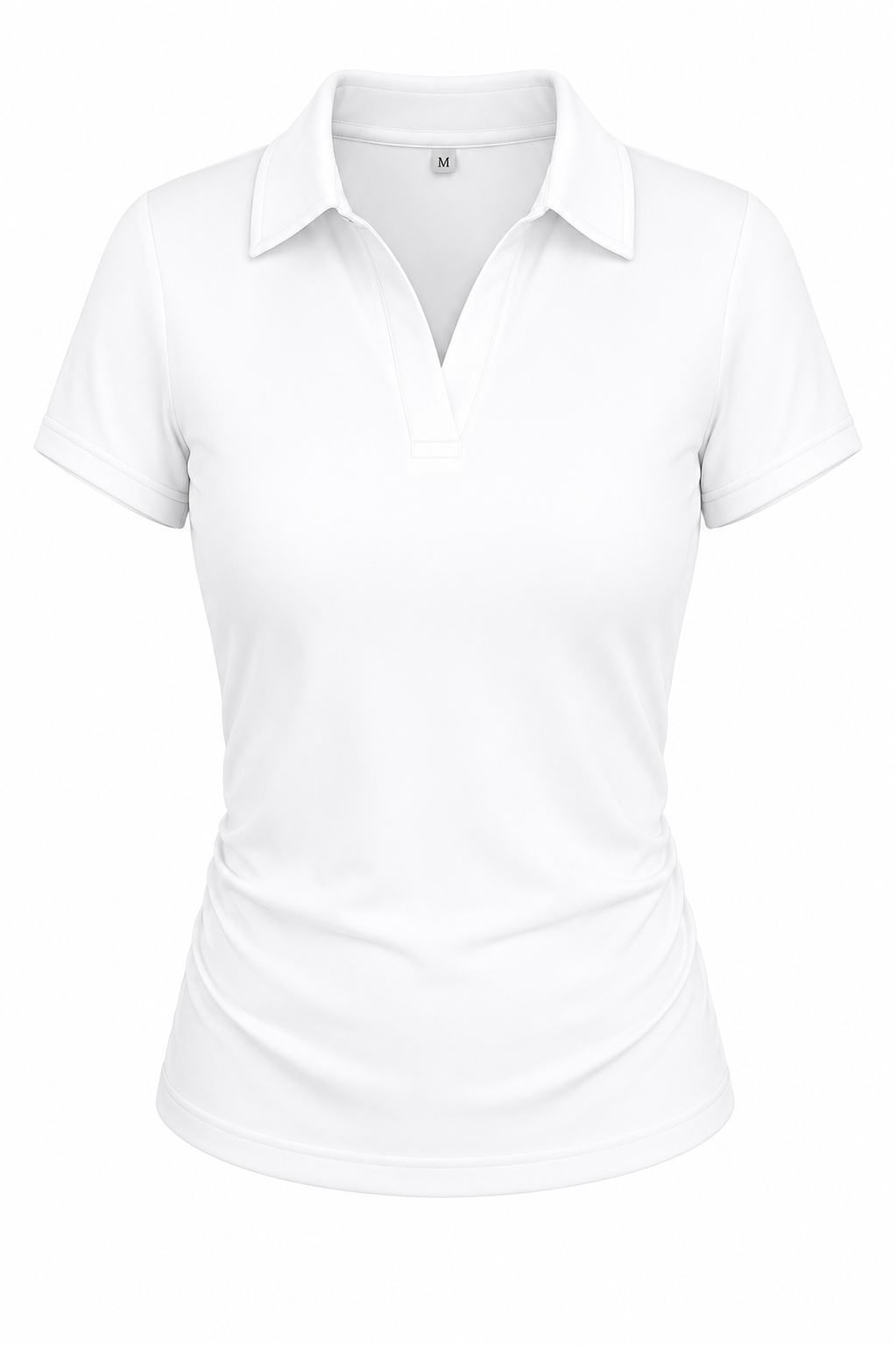 Women's Solid Color Polo Collar Short Sleeve Casual-  T-Shirt