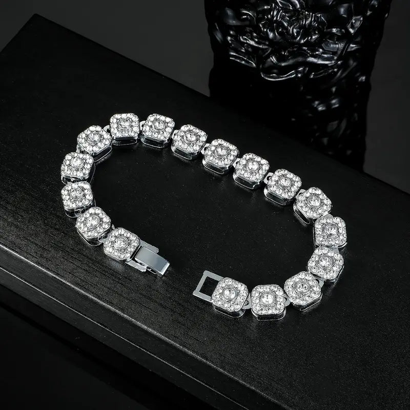 1pc Iced Out Shiny Rhinestone Bracelet