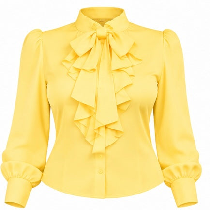 Women's Elegant Long Sleeve Blouse, Wine Red With Tie Collar, Ruffle And Bow Details, Regular Fit Top, Suitable For Work, Spring, Church