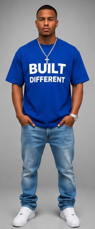 Built Different Graphic Tee, 100% Cotton Men's Streetwear Shirt, Soft Comfortable Casual Top, Summer Outfit, Everyday Wear,
