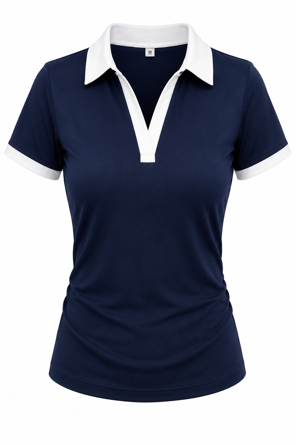 Women's Solid Color Polo Collar Short Sleeve Casual-  T-Shirt