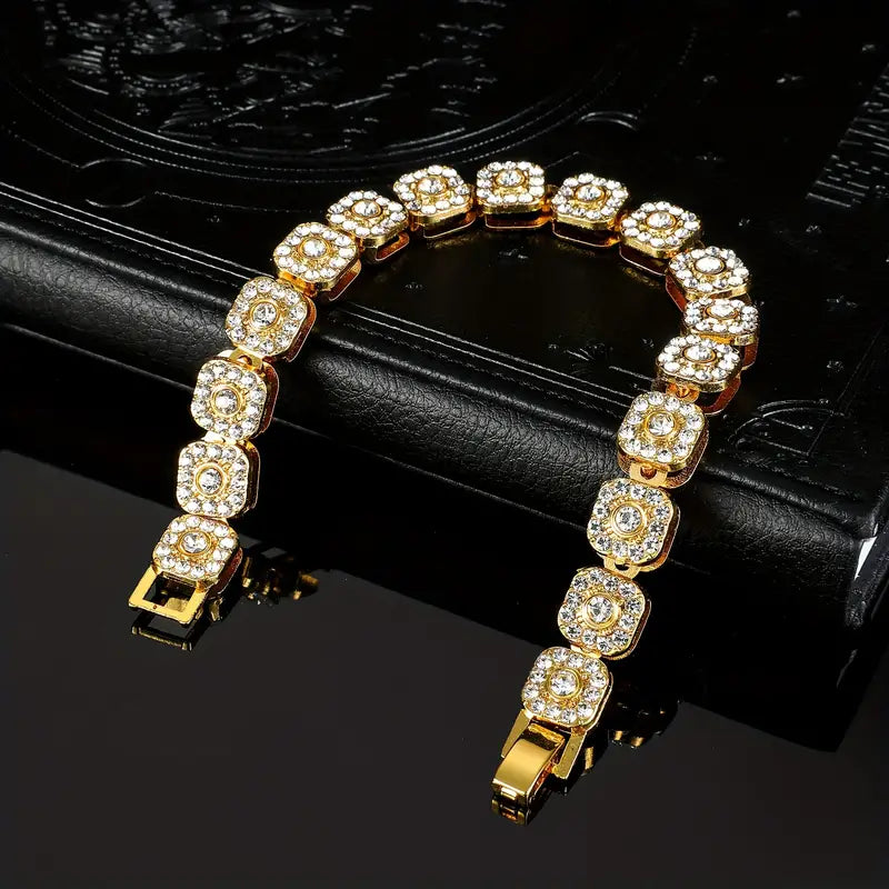 1pc Iced Out Shiny Rhinestone Bracelet