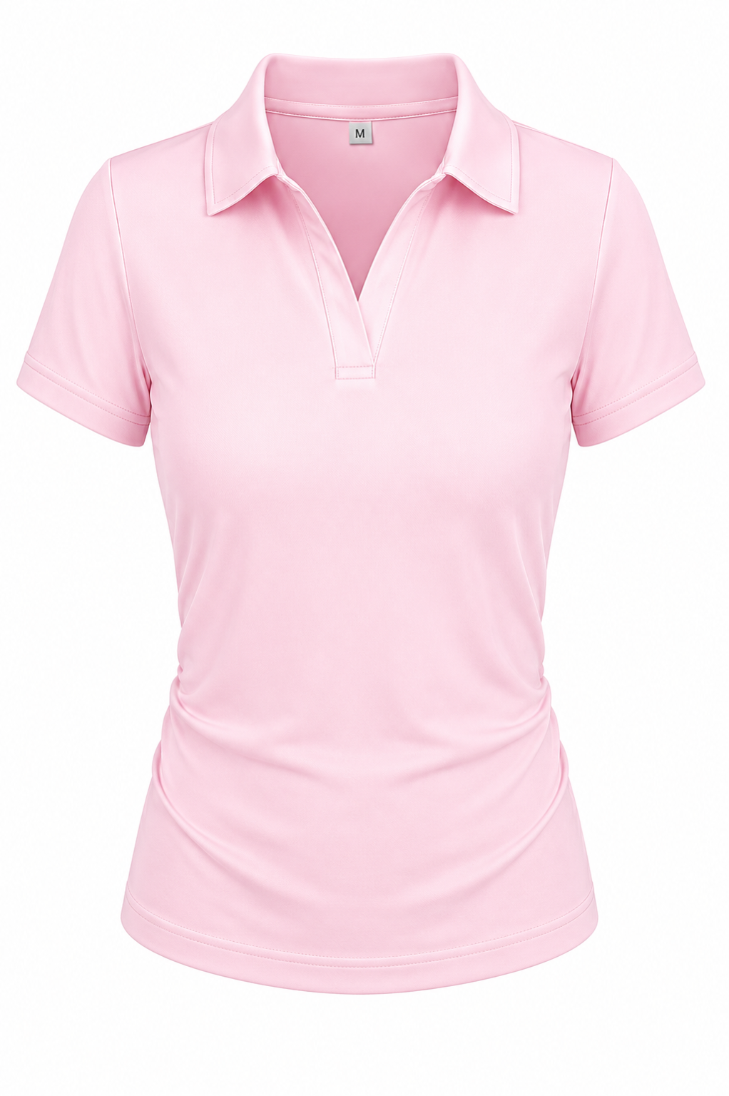 Women's Solid Color Polo Collar Short Sleeve Casual-  T-Shirt