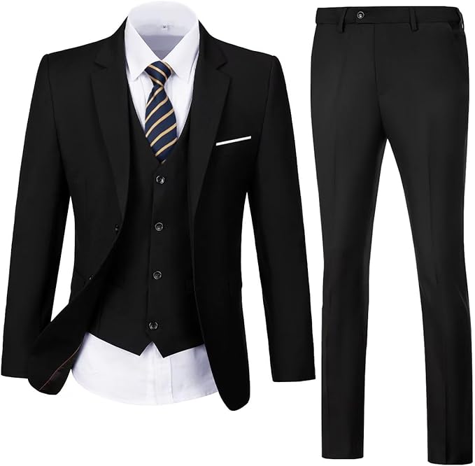 Men's Three-Piece Slim Fit Suit Set