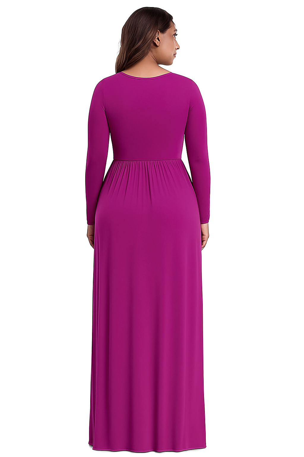 Women's Long Sleeve Loose Plain Maxi Dresses Casual Long Dresses with Pockets