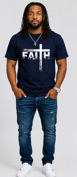 Christian T-Shirts-Faith & Cross Christian T-Shirts -Faith T-Shirt 100% Heavy Cotton T Shirts