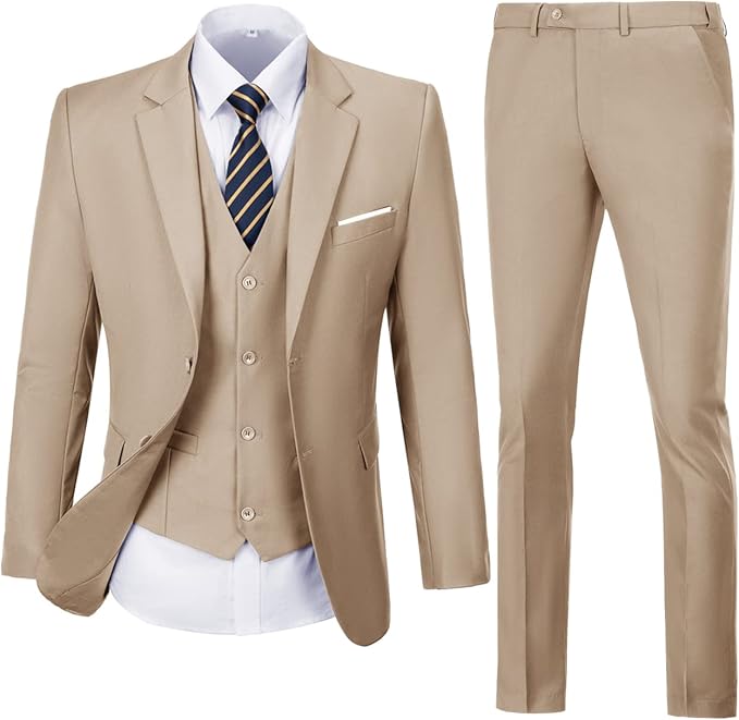 Men's Three-Piece Slim Fit Suit Set
