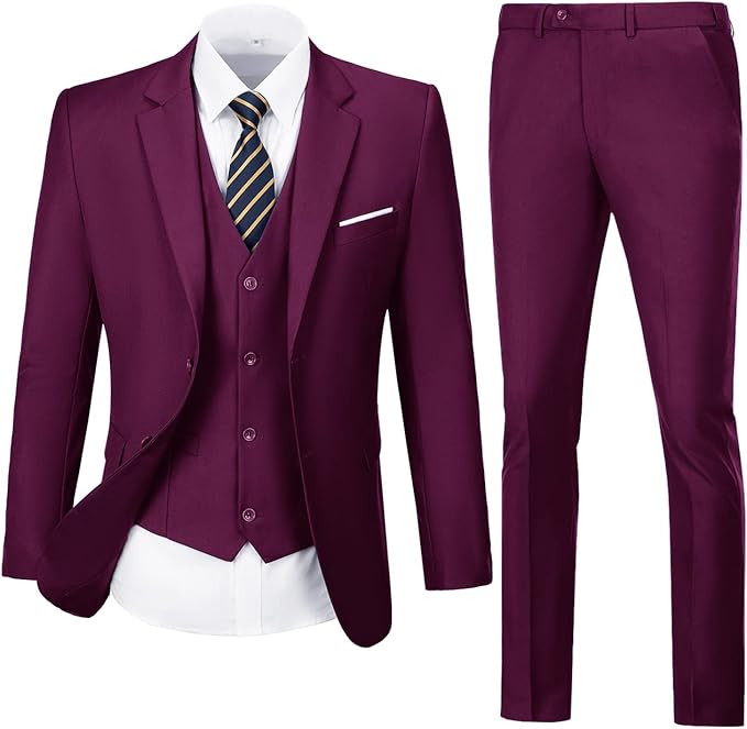 Men's Three-Piece Slim Fit Suit Set