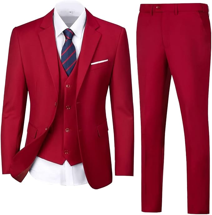 Men's Three-Piece Slim Fit Suit Set