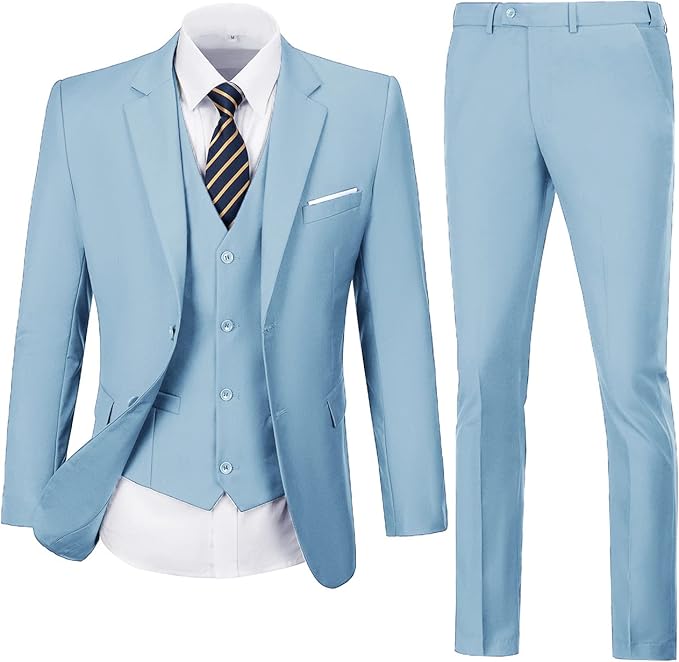 Men's Three-Piece Slim Fit Suit Set