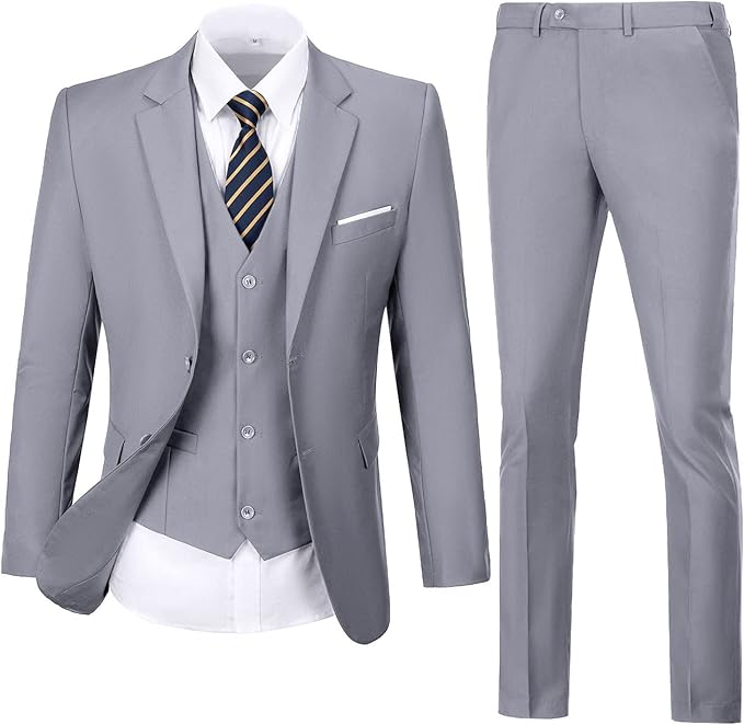 Men's Three-Piece Slim Fit Suit Set