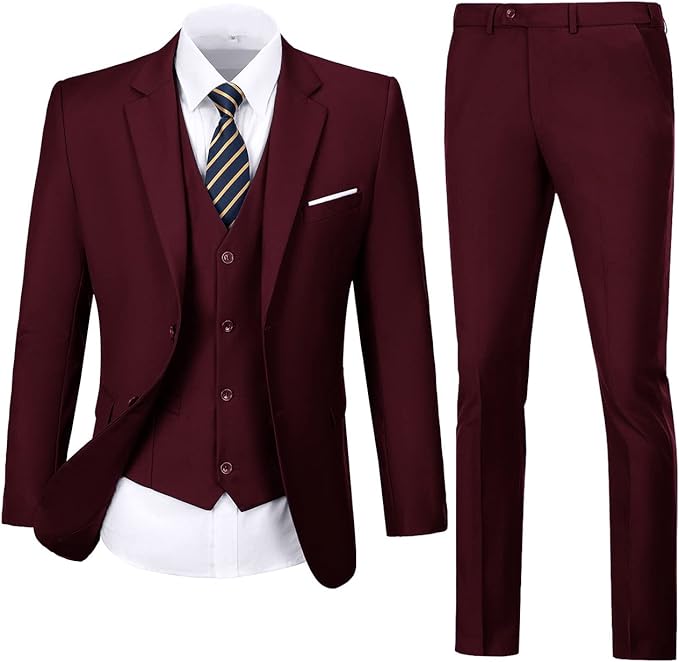 Men's Three-Piece Slim Fit Suit Set