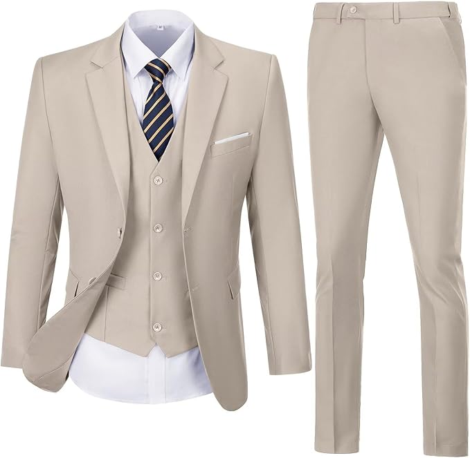 Men's Three-Piece Slim Fit Suit Set