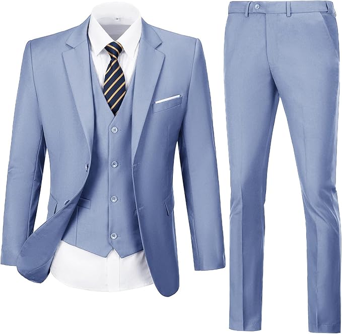 Men's Three-Piece Slim Fit Suit Set