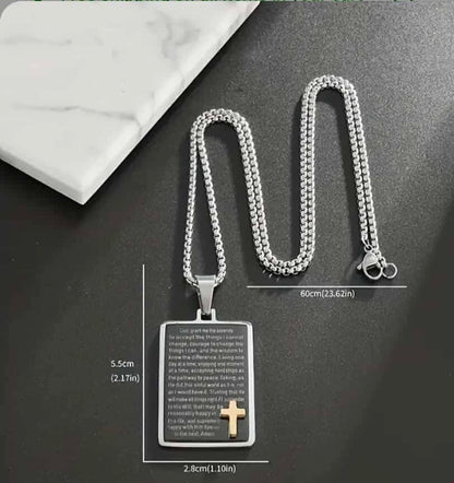 Serenity Prayer Cross Necklace