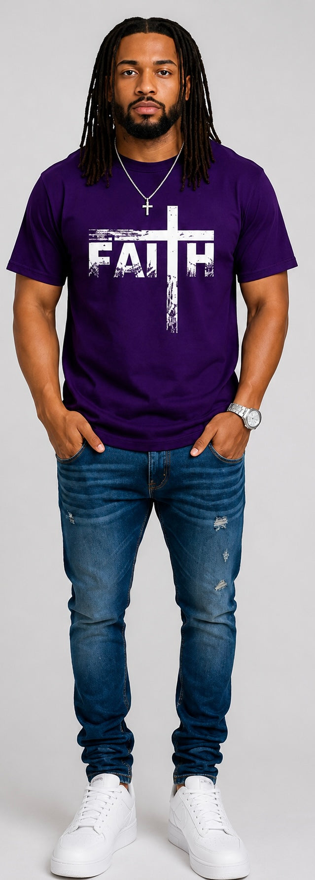 Christian T-Shirts-Faith & Cross Christian T-Shirts -Faith T-Shirt 100% Heavy Cotton T Shirts
