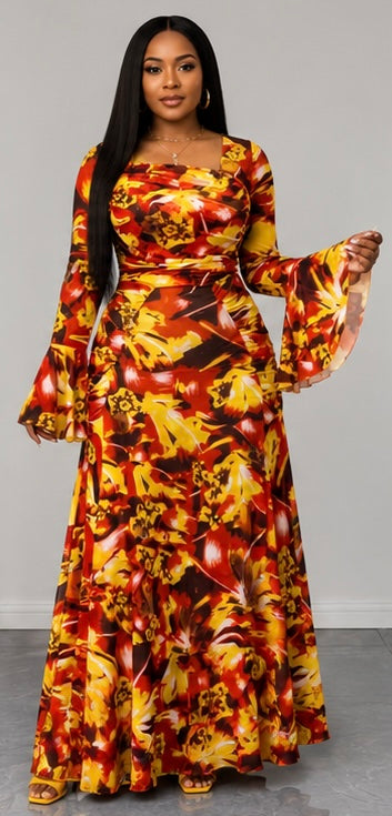 Plus Size Women Sexy Semi-Sheer Extra Long Mesh Digital Print Ruched Asymmetrical Shoulder Long Sleeve Spring Autumn Winter Dress Leopard Print Women Summer Outfit Holiday Vacation Floral Tie-Dye Dress