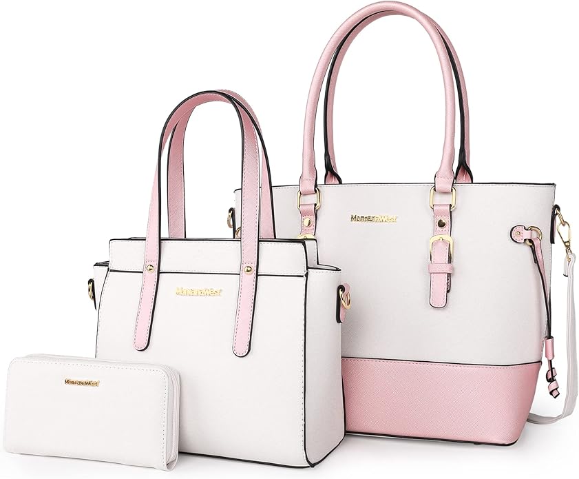 3PCS Purses for Women Tote Bag and Wallet Set Shoulder Satchel Handbags