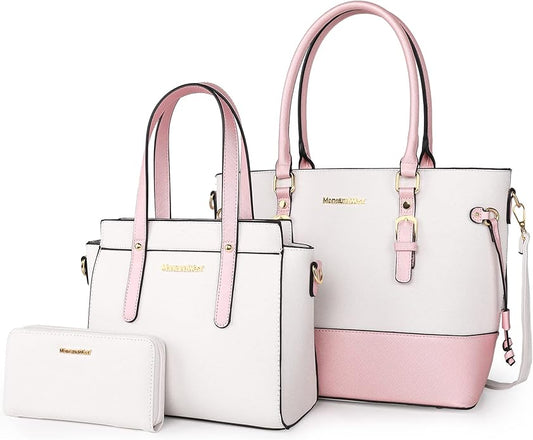 3PCS Purses for Women Tote Bag and Wallet Set Shoulder Satchel Handbags