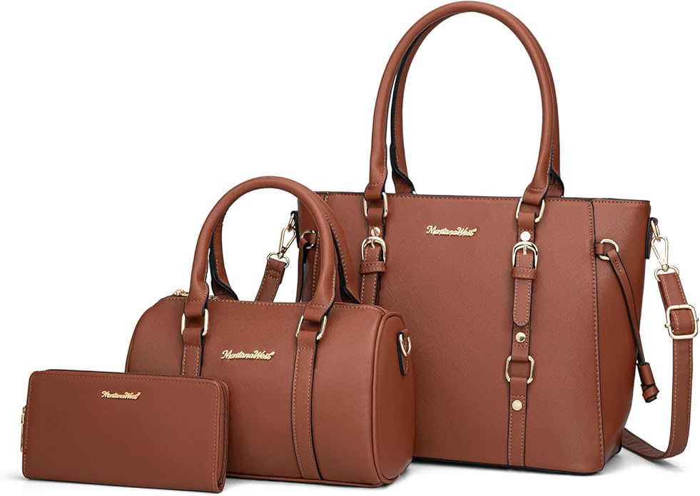 3PCS Purses for Women Tote Bag and Wallet Set Shoulder Satchel Handbags