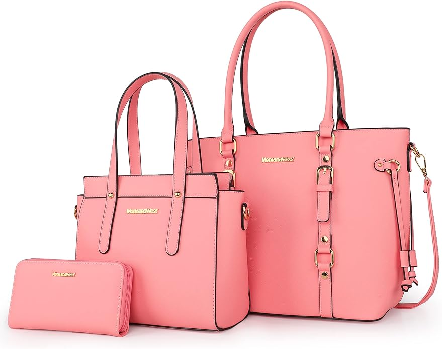 3PCS Purses for Women Tote Bag and Wallet Set Shoulder Satchel Handbags