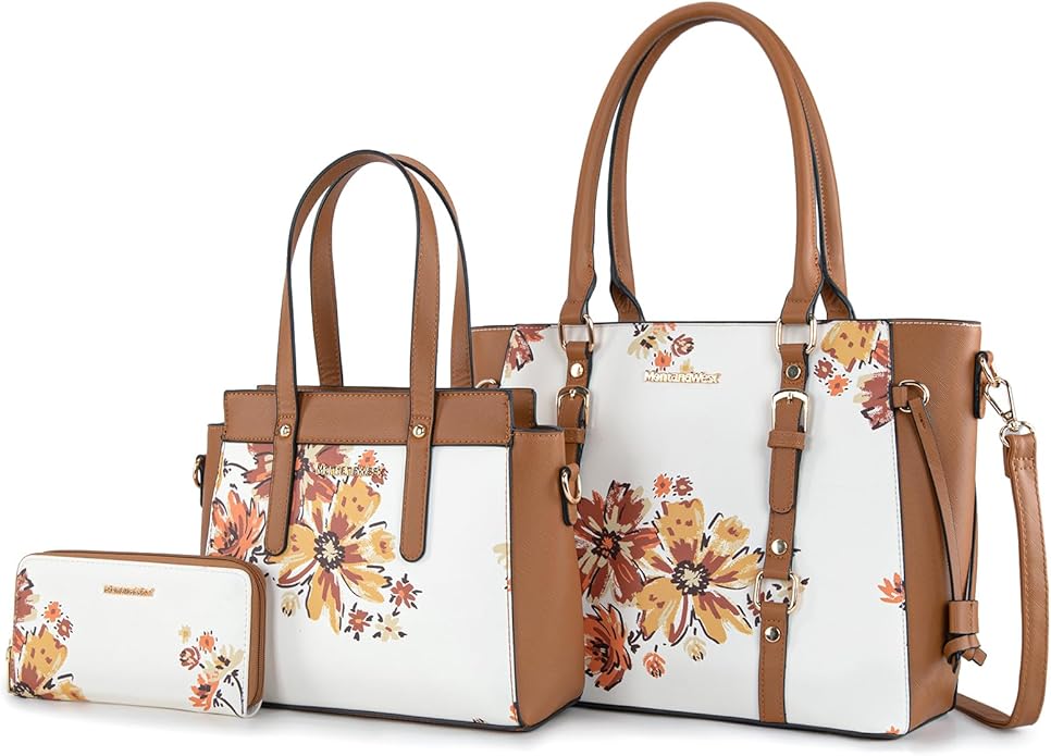 3PCS Purses for Women Tote Bag and Wallet Set Shoulder Satchel Handbags