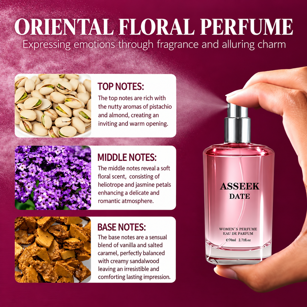 Kandy’sFashion: Women's Perfume, Long Lasting Fragrance For Women, Floral And Fruity Scented Perfume, Daily Fragrance,2.71oz(80ml) Cosmetics Pink Y Ara Perfume Perfume Amber Rouge Rose Y Ara Perfume Penhaligon Halfeti Perfume Berries