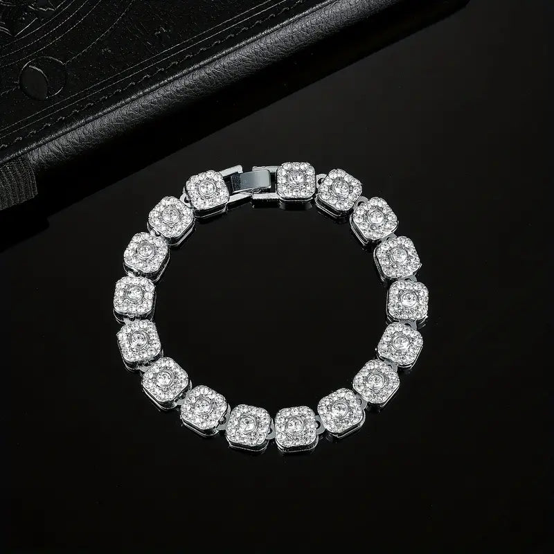 1pc Iced Out Shiny Rhinestone Bracelet