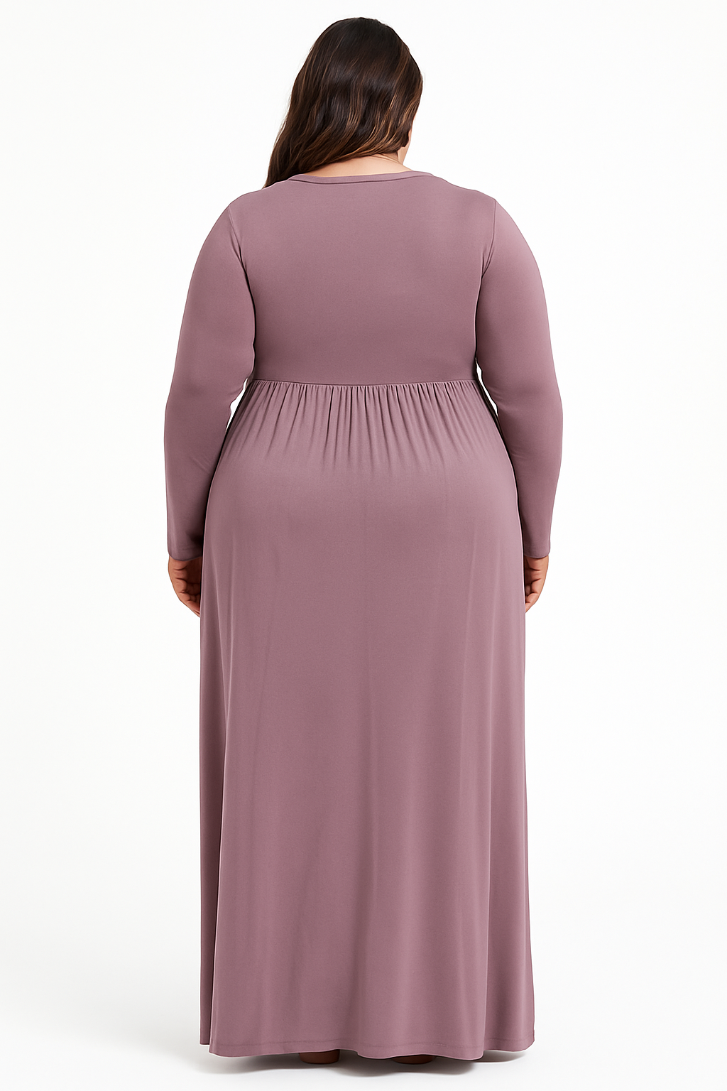 Women's Long Sleeve Loose Plain Maxi Dresses Casual Long Dresses with Pockets