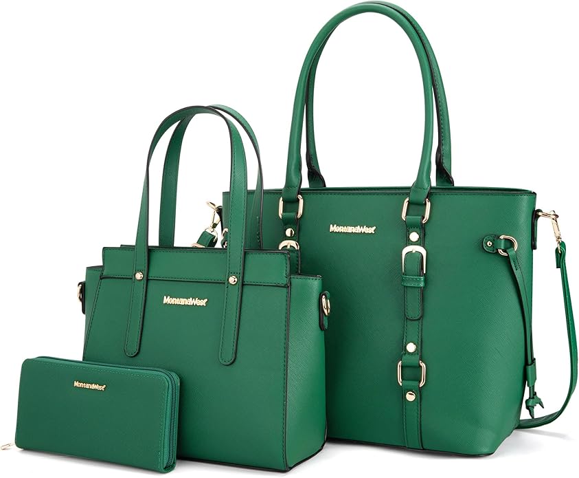 3PCS Purses for Women Tote Bag and Wallet Set Shoulder Satchel Handbags