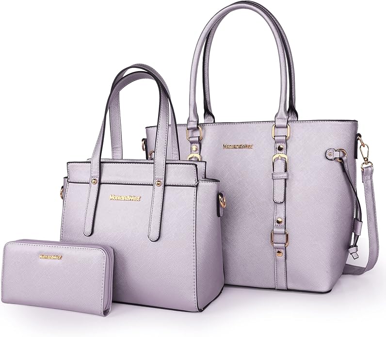 3PCS Purses for Women Tote Bag and Wallet Set Shoulder Satchel Handbags