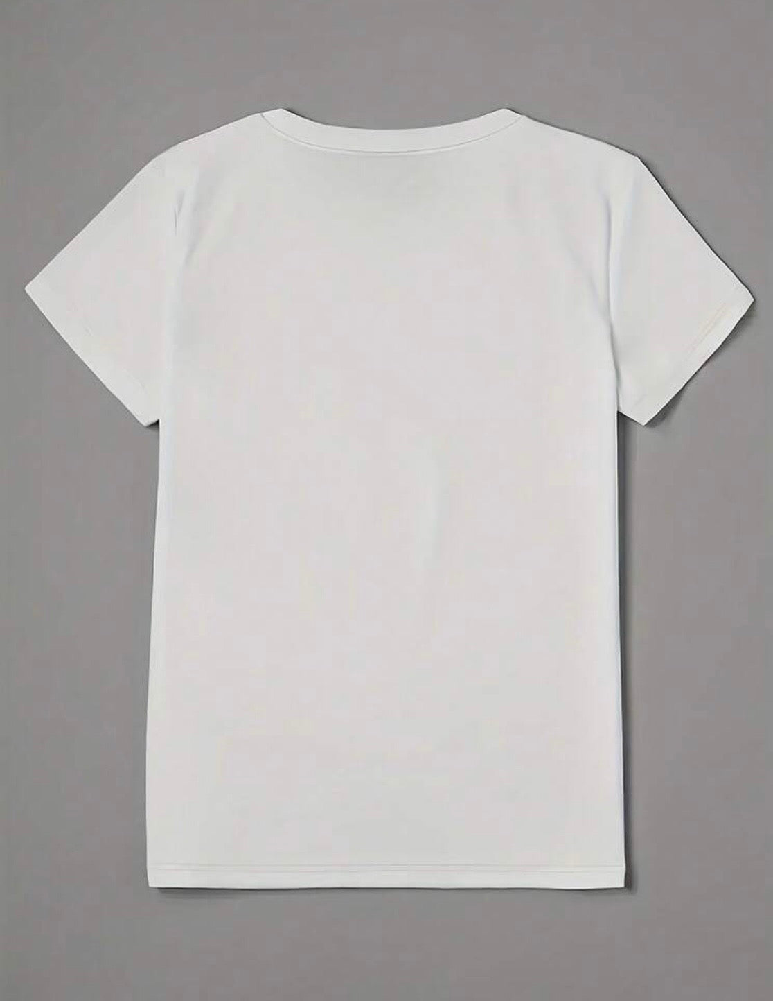 Letter And Portrait Pattern Printing T -Shirt, Casual Short -Sleeved Round Neck Top, Women's T- Shirts